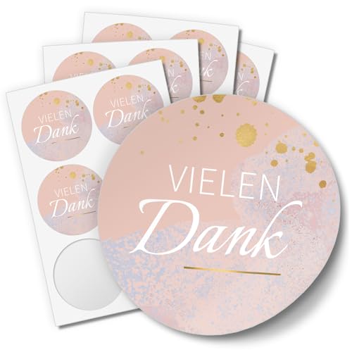 Einladungskarten Manufaktur Hamburg 48 Aufkleber DANKE für Hochzeit Geburtstag Danke Taufe Etiketten rund 4cm, rosa Aquarell Einladungskarten Manufaktur Hamburg 48 Aufkleber DANKE für Hochzeit Geburtstag Danke Taufe Etiketten rund 4cm, rosa Aquarell von Einladungskarten Manufaktur Hamburg
