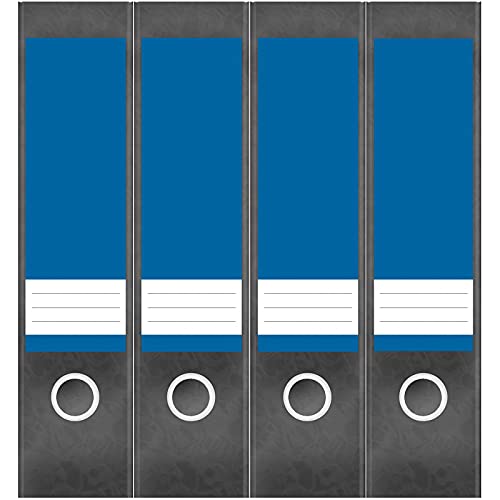 Etiketten für Ordner | Blau 1 | 4 breite Aufkleber für Ordnerrücken | Selbstklebende Design Ordneretiketten Rückenschilder von Einladungskarten Manufaktur Hamburg