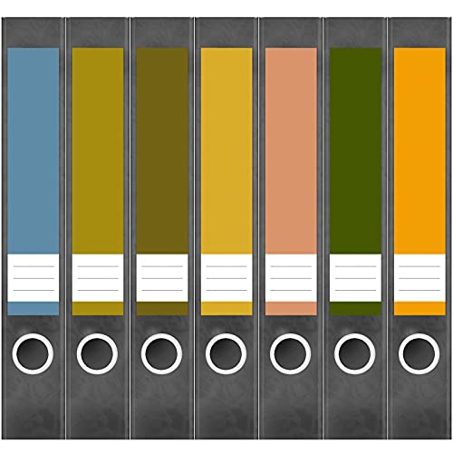 Etiketten für Ordner | Farbmix Bunt 16 | 7 Aufkleber für schmale Ordnerrücken | Selbstklebende Design Ordneretiketten Rückenschilder von Einladungskarten Manufaktur Hamburg
