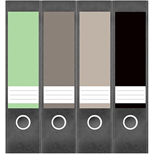 Etiketten für Ordner | Farbmix Gedecke Farben 2 | 4 breite Aufkleber für Ordnerrücken | Selbstklebende Design Ordneretiketten Rückenschilder von Einladungskarten Manufaktur Hamburg
