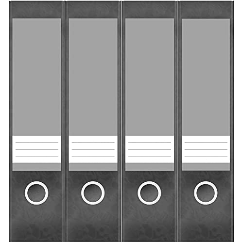 Etiketten für Ordner | Grau 6 | 4 breite Aufkleber für Ordnerrücken | Selbstklebende Design Ordneretiketten Rückenschilder von Einladungskarten Manufaktur Hamburg