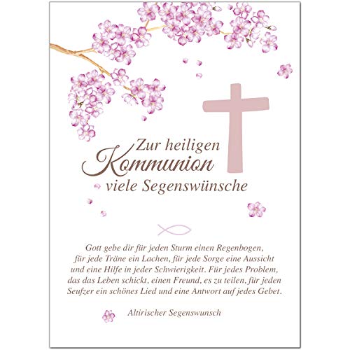 Einladungskarten Manufaktur Hamburg Glückwunschkarte Kommunion mit Umschlag/mit schönem Text/Kommunionskarten/Karte für Glückwünsche/Feier von Einladungskarten Manufaktur Hamburg