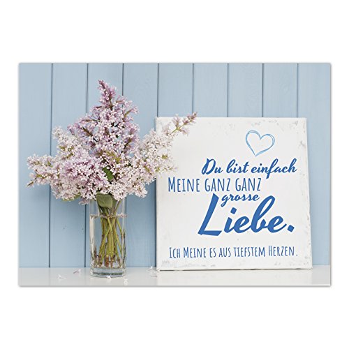 Glückwunschkarte Thema Liebe/Die ganz ganz große Liebe/mit Umschlag/Karte für Verliebte Valentinstag/Postkarte für Sie und Ihn/Liebeskarte von Einladungskarten Manufaktur Hamburg