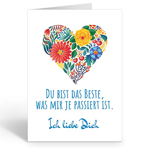 Große XXL Karte mit Umschlag (A4) /Motiv Das beste, was mir je passiert ist/Edle Design Klappkarte/Hochzeit/Liebe/Hochzeitstag/Valentinstag/Heiratsantrag/Edle Maxi-Karte von Einladungskarten Manufaktur Hamburg