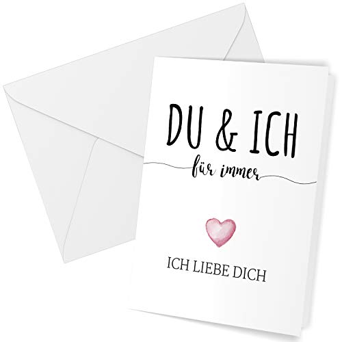Klappkarte mit Umschlag DU UND ICH FÜR IMMER Liebe Valentinstag Valentinskarte Grußkarte Ich liebe Dich Liebeskarte von Einladungskarten Manufaktur Hamburg