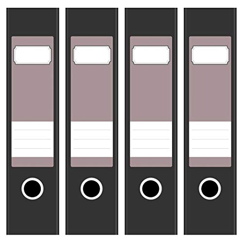 Ordneretiketten | 4 Aufkleber für breite Akten-Ordner | Farbe Helles Rotbraun | selbstklebende Design Akten-Etiketten | Deko Sticker für Rückenschilder Ordnerrücken | zum Beschreiben von Einladungskarten Manufaktur Hamburg
