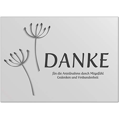 Trauer Danksagungskarten mit Umschlag | Motiv: schwarz weiß, 10 Stück | Dankeskarten DIN A6 Set | Trauerkarten Danksagung Danke sagen Trauer Danksagungskarten mit Umschlag | Motiv: schwarz weiß, 10 Stück | Dankeskarten DIN A6 Set | Trauerkarten Danksagung Danke sagen von Einladungskarten Manufaktur Hamburg