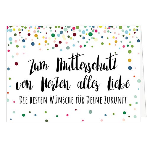 XXL Abschiedskarte (A4) | Mutterschutz - Konfetti Bunt | mit Umschlag | edle und hochwertige Klappkarte | Zum Abschied Baby-Pause | Große Karte für Ihre Kollegin | Maxi Karte | Überformat von Einladungskarten Manufaktur Hamburg