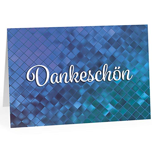 XXL Dankeskarte (A4) | Modern Abstrakt Blau | mit Umschlag | edle und hochwertige Klappkarte | Als Dankeschön | Große Karte um Danke zu sagen | Maxi Danksagung | Karte | Überformat von Einladungskarten Manufaktur Hamburg