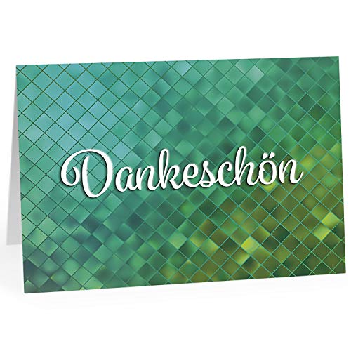 XXL Dankeskarte (A4) | Modern Abstrakt Grün | mit Umschlag | edle und hochwertige Klappkarte | Als Dankeschön | Große Karte um Danke zu sagen | Maxi Danksagung | Karte | Überformat von Einladungskarten Manufaktur Hamburg