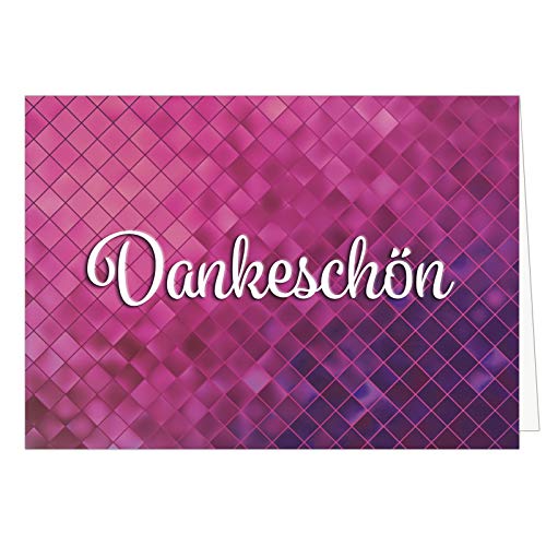 XXL Dankeskarte (A4) | Modern Abstrakt Rosa Pink | mit Umschlag | edle und hochwertige Klappkarte | Als Dankeschön | Große Karte um Danke zu sagen | Maxi Danksagung | Karte | Überformat von Einladungskarten Manufaktur Hamburg