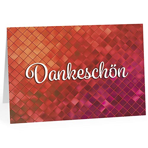 XXL Dankeskarte (A4) | Modern Abstrakt Rot | mit Umschlag | edle und hochwertige Klappkarte | Als Dankeschön | Große Karte um Danke zu sagen | Maxi Danksagung | Karte | Überformat von Einladungskarten Manufaktur Hamburg
