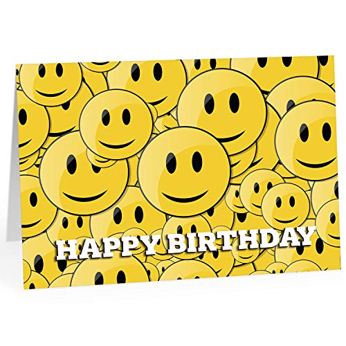 XXL Geburtstagskarte (A4) | Viele lustige Gesichter | mit Umschlag | Glückwunsch zum Geburtstag | edle und hochwertige Klappkarte | Grußkarte | Maxikarte extra groß von Einladungskarten Manufaktur Hamburg