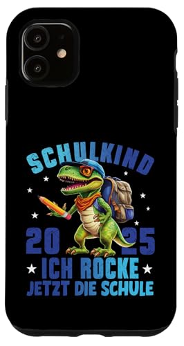 Schulkind 2025 cooler Dino Ich Rocke Jetzt Die Schule Kinder Hülle für iPhone 11 Schulkind 2025 cooler Dino Ich Rocke Jetzt Die Schule Kinder Hülle für iPhone 11 von Einschulung Kinder Kita Abschied Erstklässler