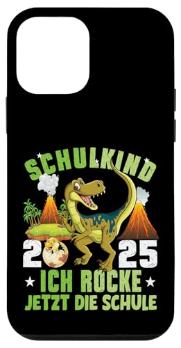 Schulkind 2025 cooler Dino Ich Rocke Jetzt Die Schule Kinder Hülle für iPhone 12 mini von Einschulung Kinder Kita Abschied Erstklässler
