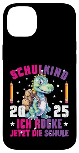 Schulkind 2025 cooler Dino Ich Rocke Jetzt Die Schule Kinder Hülle für iPhone 14 Plus von Einschulung Kinder Kita Abschied Erstklässler
