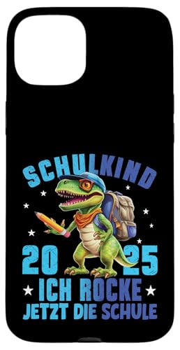 Schulkind 2025 cooler Dino Ich Rocke Jetzt Die Schule Kinder Hülle für iPhone 15 Plus Schulkind 2025 cooler Dino Ich Rocke Jetzt Die Schule Kinder Hülle für iPhone 15 Plus von Einschulung Kinder Kita Abschied Erstklässler