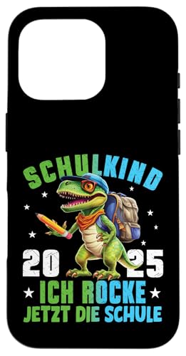 Schulkind 2025 cooler Dino Ich Rocke Jetzt Die Schule Kinder Hülle für iPhone 16 Pro Schulkind 2025 cooler Dino Ich Rocke Jetzt Die Schule Kinder Hülle für iPhone 16 Pro von Einschulung Kinder Kita Abschied Erstklässler