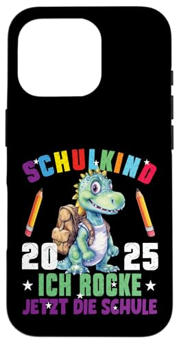 Schulkind 2025 cooler Dino Ich Rocke Jetzt Die Schule Kinder Hülle für iPhone 16 Pro Schulkind 2025 cooler Dino Ich Rocke Jetzt Die Schule Kinder Hülle für iPhone 16 Pro von Einschulung Kinder Kita Abschied Erstklässler