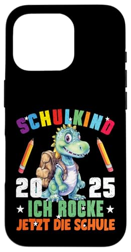 Schulkind 2025 cooler Dino Ich Rocke Jetzt Die Schule Kinder Hülle für iPhone 16 Pro Schulkind 2025 cooler Dino Ich Rocke Jetzt Die Schule Kinder Hülle für iPhone 16 Pro von Einschulung Kinder Kita Abschied Erstklässler