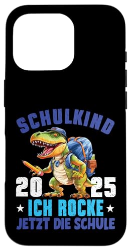 Schulkind 2025 cooler Dino Ich Rocke Jetzt Die Schule Kinder Hülle für iPhone 16 Pro Schulkind 2025 cooler Dino Ich Rocke Jetzt Die Schule Kinder Hülle für iPhone 16 Pro von Einschulung Kinder Kita Abschied Erstklässler