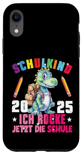 Schulkind 2025 cooler Dino Ich Rocke Jetzt Die Schule Kinder Hülle für iPhone XR Schulkind 2025 cooler Dino Ich Rocke Jetzt Die Schule Kinder Hülle für iPhone XR von Einschulung Kinder Kita Abschied Erstklässler