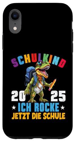 Schulkind 2025 cooler Dino Ich Rocke Jetzt Die Schule Kinder Hülle für iPhone XR Schulkind 2025 cooler Dino Ich Rocke Jetzt Die Schule Kinder Hülle für iPhone XR von Einschulung Kinder Kita Abschied Erstklässler