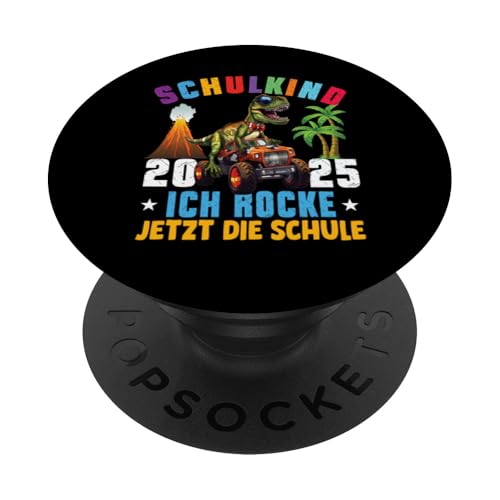 Schulkind 2025 cooler Dino Ich Rocke Jetzt Die Schule Kinder PopSockets Klebender PopGrip Schulkind 2025 cooler Dino Ich Rocke Jetzt Die Schule Kinder PopSockets Klebender PopGrip von Einschulung Kinder Kita Abschied Erstklässler