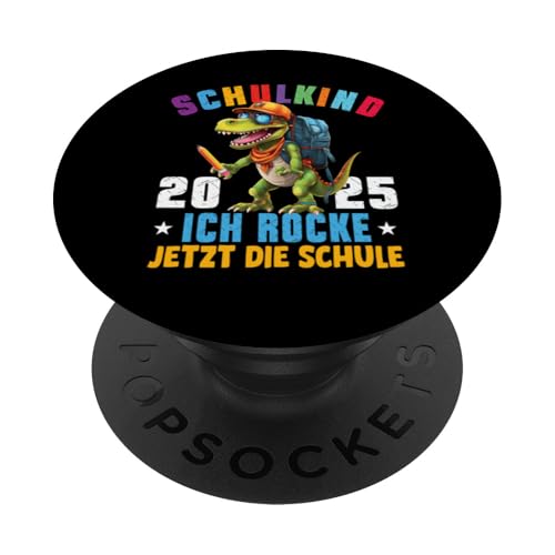 Schulkind 2025 cooler Dino Ich Rocke Jetzt Die Schule Kinder PopSockets Klebender PopGrip Schulkind 2025 cooler Dino Ich Rocke Jetzt Die Schule Kinder PopSockets Klebender PopGrip von Einschulung Kinder Kita Abschied Erstklässler