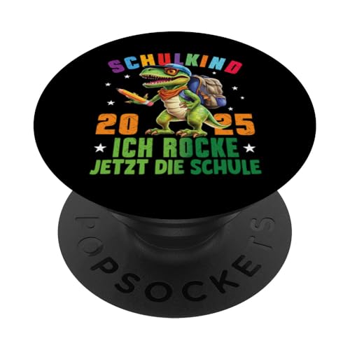 Schulkind 2025 cooler Dino Ich Rocke Jetzt Die Schule Kinder PopSockets Klebender PopGrip Schulkind 2025 cooler Dino Ich Rocke Jetzt Die Schule Kinder PopSockets Klebender PopGrip von Einschulung Kinder Kita Abschied Erstklässler