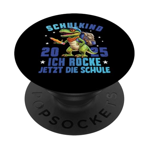 Schulkind 2025 cooler Dino Ich Rocke Jetzt Die Schule Kinder PopSockets Klebender PopGrip Schulkind 2025 cooler Dino Ich Rocke Jetzt Die Schule Kinder PopSockets Klebender PopGrip von Einschulung Kinder Kita Abschied Erstklässler