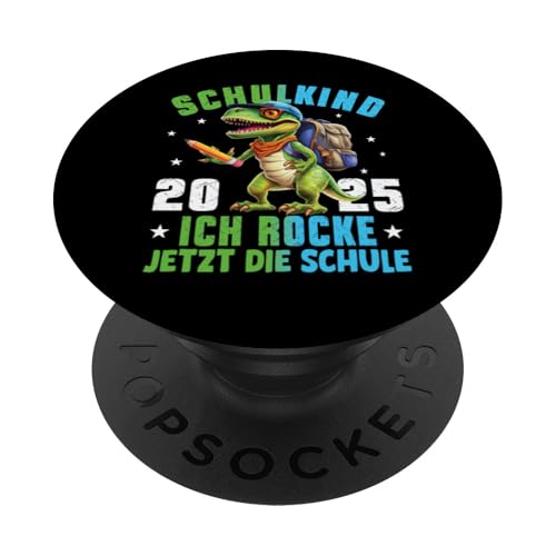 Schulkind 2025 cooler Dino Ich Rocke Jetzt Die Schule Kinder PopSockets Klebender PopGrip Schulkind 2025 cooler Dino Ich Rocke Jetzt Die Schule Kinder PopSockets Klebender PopGrip von Einschulung Kinder Kita Abschied Erstklässler