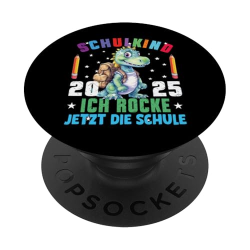 Schulkind 2025 cooler Dino Ich Rocke Jetzt Die Schule Kinder PopSockets Klebender PopGrip Schulkind 2025 cooler Dino Ich Rocke Jetzt Die Schule Kinder PopSockets Klebender PopGrip von Einschulung Kinder Kita Abschied Erstklässler