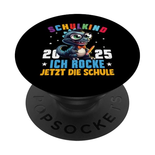 Schulkind 2025 cooler Dino Ich Rocke Jetzt Die Schule Kinder PopSockets Klebender PopGrip Schulkind 2025 cooler Dino Ich Rocke Jetzt Die Schule Kinder PopSockets Klebender PopGrip von Einschulung Kinder Kita Abschied Erstklässler