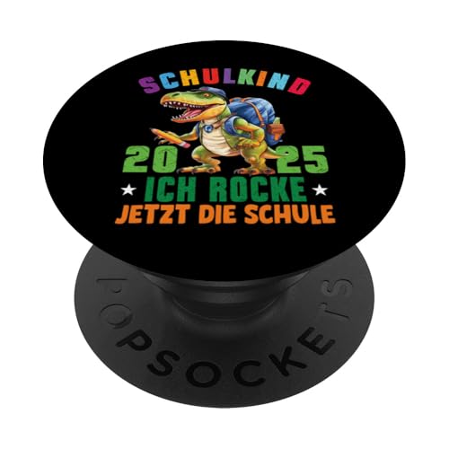 Schulkind 2025 cooler Dino Ich Rocke Jetzt Die Schule Kinder PopSockets Klebender PopGrip Schulkind 2025 cooler Dino Ich Rocke Jetzt Die Schule Kinder PopSockets Klebender PopGrip von Einschulung Kinder Kita Abschied Erstklässler