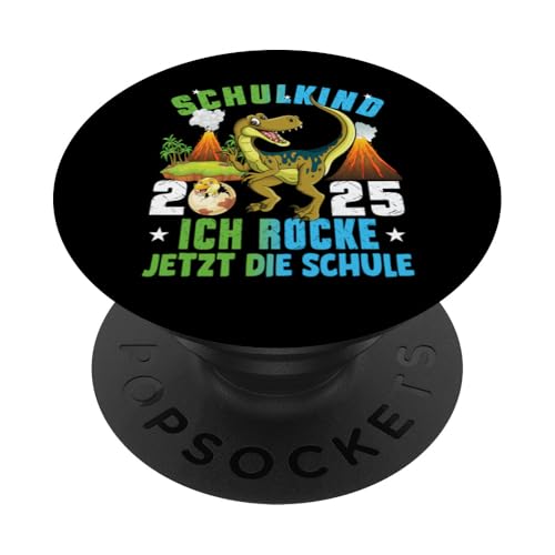 Schulkind 2025 cooler Dino Ich Rocke Jetzt Die Schule Kinder PopSockets Klebender PopGrip Schulkind 2025 cooler Dino Ich Rocke Jetzt Die Schule Kinder PopSockets Klebender PopGrip von Einschulung Kinder Kita Abschied Erstklässler