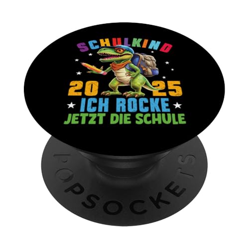 Schulkind 2025 cooler Dino Ich Rocke Jetzt Die Schule Kinder PopSockets Klebender PopGrip Schulkind 2025 cooler Dino Ich Rocke Jetzt Die Schule Kinder PopSockets Klebender PopGrip von Einschulung Kinder Kita Abschied Erstklässler