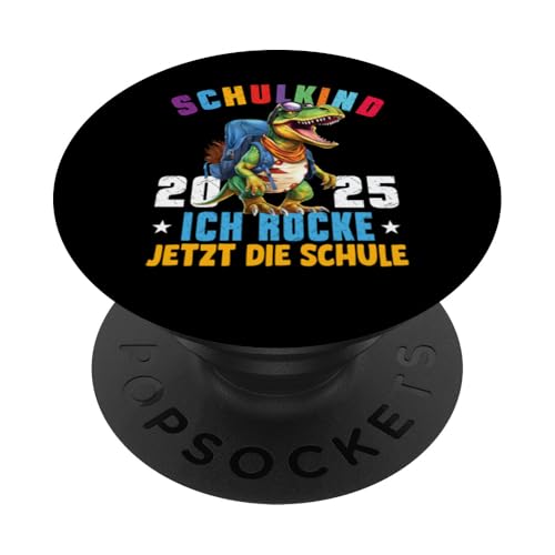 Schulkind 2025 cooler Dino Ich Rocke Jetzt Die Schule Kinder PopSockets Klebender PopGrip Schulkind 2025 cooler Dino Ich Rocke Jetzt Die Schule Kinder PopSockets Klebender PopGrip von Einschulung Kinder Kita Abschied Erstklässler