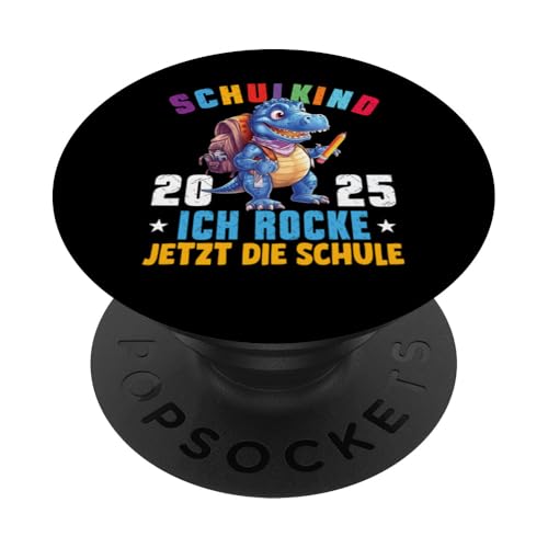 Schulkind 2025 cooler Dino Ich Rocke Jetzt Die Schule Kinder PopSockets Klebender PopGrip Schulkind 2025 cooler Dino Ich Rocke Jetzt Die Schule Kinder PopSockets Klebender PopGrip von Einschulung Kinder Kita Abschied Erstklässler