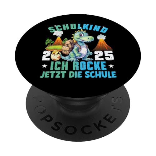 Schulkind 2025 cooler Dino Ich Rocke Jetzt Die Schule Kinder PopSockets Klebender PopGrip Schulkind 2025 cooler Dino Ich Rocke Jetzt Die Schule Kinder PopSockets Klebender PopGrip von Einschulung Kinder Kita Abschied Erstklässler