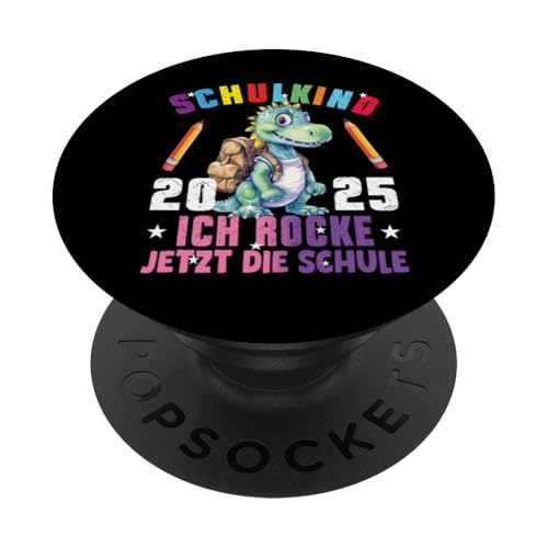 Schulkind 2025 cooler Dino Ich Rocke Jetzt Die Schule Kinder PopSockets Klebender PopGrip Schulkind 2025 cooler Dino Ich Rocke Jetzt Die Schule Kinder PopSockets Klebender PopGrip von Einschulung Kinder Kita Abschied Erstklässler