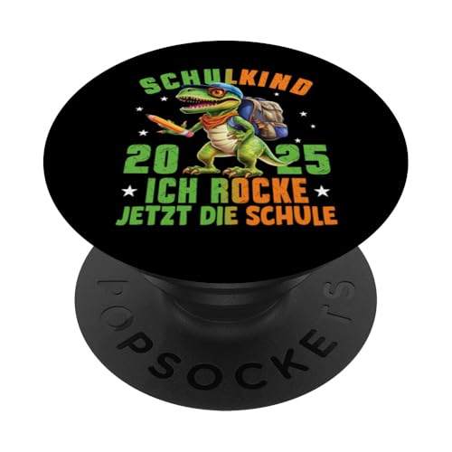 Schulkind 2025 cooler Dino Ich Rocke Jetzt Die Schule Kinder PopSockets Klebender PopGrip Schulkind 2025 cooler Dino Ich Rocke Jetzt Die Schule Kinder PopSockets Klebender PopGrip von Einschulung Kinder Kita Abschied Erstklässler