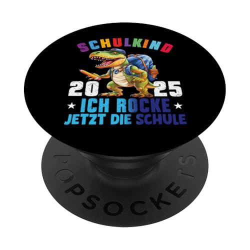 Schulkind 2025 cooler Dino Ich Rocke Jetzt Die Schule Kinder PopSockets Klebender PopGrip Schulkind 2025 cooler Dino Ich Rocke Jetzt Die Schule Kinder PopSockets Klebender PopGrip von Einschulung Kinder Kita Abschied Erstklässler