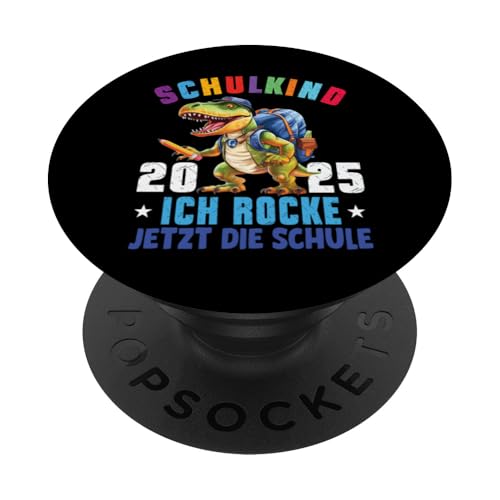 Schulkind 2025 cooler Dino Ich Rocke Jetzt Die Schule Kinder PopSockets Klebender PopGrip Schulkind 2025 cooler Dino Ich Rocke Jetzt Die Schule Kinder PopSockets Klebender PopGrip von Einschulung Kinder Kita Abschied Erstklässler