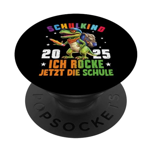 Schulkind 2025 cooler Dino Ich Rocke Jetzt Die Schule Kinder PopSockets Klebender PopGrip Schulkind 2025 cooler Dino Ich Rocke Jetzt Die Schule Kinder PopSockets Klebender PopGrip von Einschulung Kinder Kita Abschied Erstklässler