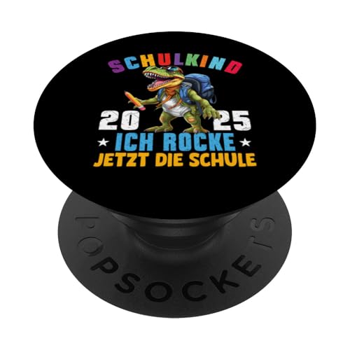 Schulkind 2025 cooler Dino Ich Rocke Jetzt Die Schule Kinder PopSockets Klebender PopGrip Schulkind 2025 cooler Dino Ich Rocke Jetzt Die Schule Kinder PopSockets Klebender PopGrip von Einschulung Kinder Kita Abschied Erstklässler