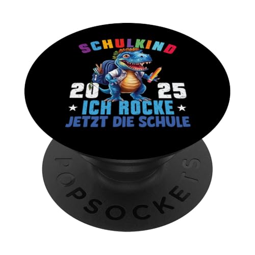 Schulkind 2025 cooler Dino Ich Rocke Jetzt Die Schule Kinder PopSockets Klebender PopGrip Schulkind 2025 cooler Dino Ich Rocke Jetzt Die Schule Kinder PopSockets Klebender PopGrip von Einschulung Kinder Kita Abschied Erstklässler