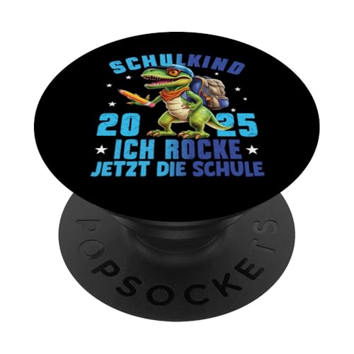 Schulkind 2025 cooler Dino Ich Rocke Jetzt Die Schule Kinder PopSockets Klebender PopGrip Schulkind 2025 cooler Dino Ich Rocke Jetzt Die Schule Kinder PopSockets Klebender PopGrip von Einschulung Kinder Kita Abschied Erstklässler