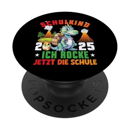 Schulkind 2025 cooler Dino Ich Rocke Jetzt Die Schule Kinder PopSockets Klebender PopGrip Schulkind 2025 cooler Dino Ich Rocke Jetzt Die Schule Kinder PopSockets Klebender PopGrip von Einschulung Kinder Kita Abschied Erstklässler