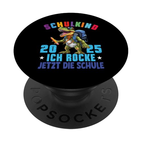Schulkind 2025 cooler Dino Ich Rocke Jetzt Die Schule Kinder PopSockets Klebender PopGrip Schulkind 2025 cooler Dino Ich Rocke Jetzt Die Schule Kinder PopSockets Klebender PopGrip von Einschulung Kinder Kita Abschied Erstklässler